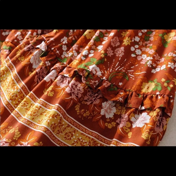 Long Sleeve Boho Floral Gypsy Print Maxi Dress - Picture 11 of 13